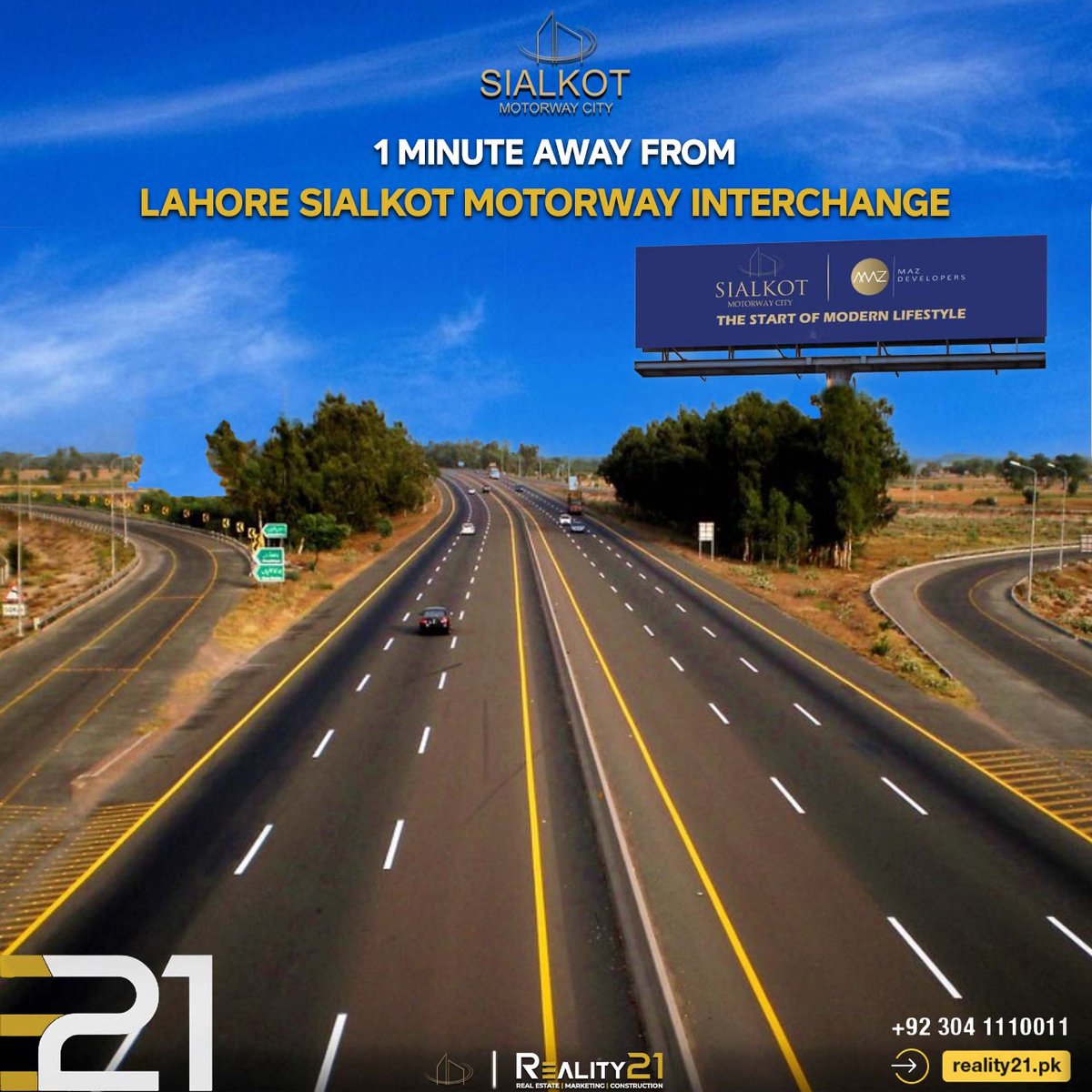 Sialkot Motorway City is located  near  the Lahore-Sailkot Motorway Interchange,it is only 1 minute from Lahore-Sailkot Motorway Interchange.
#redefineliving #mazdevelopers
#LiveBeyondOrdinary #sialkotmotorwaycity #sialkotcity 
#SMC #development #Reality21 
#profit #RealEstate