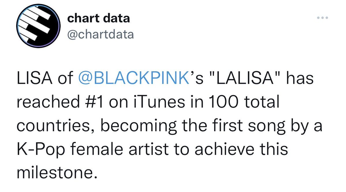 ต้องมีเก็บไว้ประดับไทม์ไลน์แล้ว

#LALISA by #LISA is the FIRST EVER song by an Asian Female Act to reached #1 on iTunes in 100 total countries 

CONGRATULATIONS LISA
#LALISA100iTunes