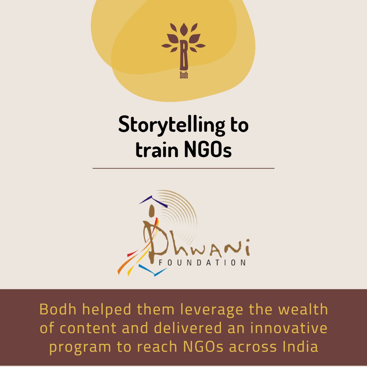 Bodh_CB's tweet photo. To another #happyclient, Niranthara, Dhwani Foundation. For whom we mixed the magic of #storytelling with their SMEs' deep content to bring out exceptional results!
To know how we did so, read at https://t.co/WmFmZTNCNt

#bodh #b2bplatform #b2bsolutions #business  #elearning https://t.co/QGIJfDzQ1X