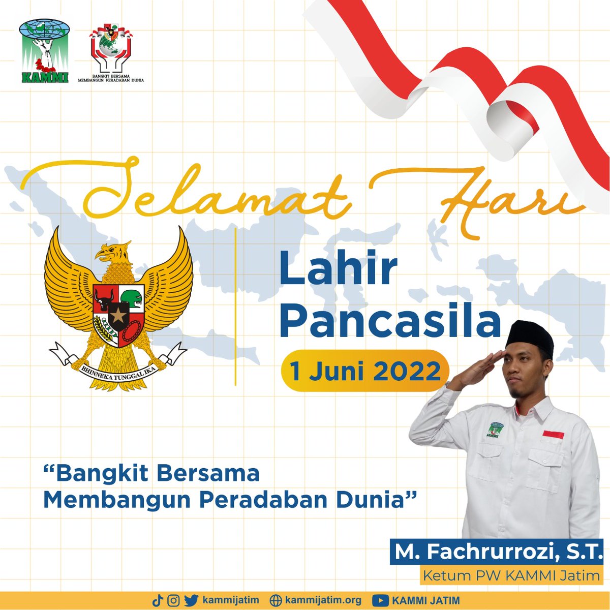 Selamat Hari Lahir Pancasila
1 Juni 2022
"Bangkit Bersama Membangun Peradaban Dunia"

#harilahirpancasila2022 #HariLahirPancasila