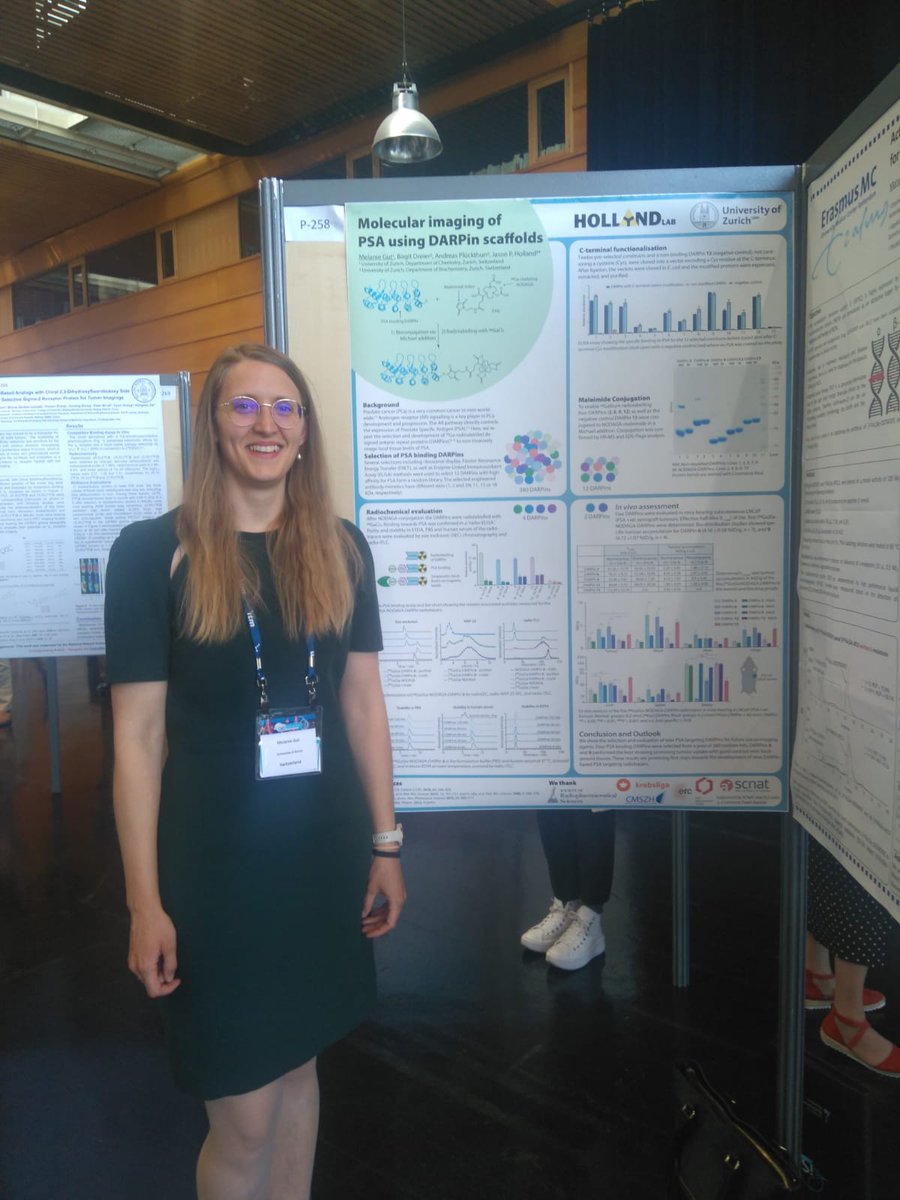 MelanieGut2's tweet photo. Finally sharing my work on PSA targeting DARPins in person! Thanks to the @SCNATChemistry for the support and the @SocRadiophSci for this great conference. @HollandLab_ @UZH_Chemistry https://t.co/OHemZ2ekXm