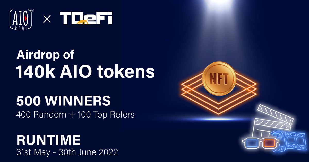 aio_fans's tweet photo. https://t.co/UJFGpxESgn

AIO FANS' FIRST AIRDROP IS HERE! 🎉🪂

PARTICIPATE AND FOLLOW THE STEPS TO WIN AIO TOKENS WORTH $5000 USD! 🔥
INVITE YOUR FRIENDS FOR HIGHER CHANCES OF WINNING! 🥳

https://t.co/ifseUCd3Jo
Join telegram for more queries! https://t.co/NlyNABatg6