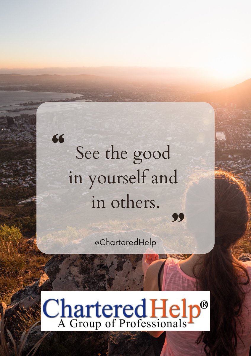 Chartered_help's tweet photo. See the good in yourself and in others.....
#Motivation #CharteredHelp #Winner https://t.co/nLPVTEv1z5