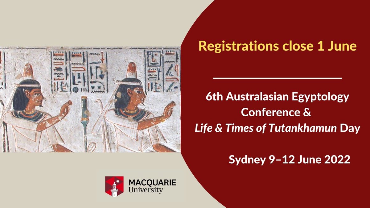 It's not too late to register for the 6th Australasian #Egyptology Conference #AEC6 starting 9 June! Registrations now extended to 3 June

Go to mq.edu.au/research/resea…