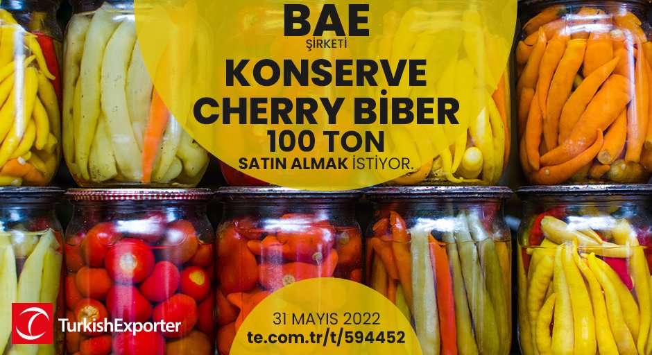 ihracatcomtr's tweet photo. 💡İhracat Fırsatı!
📍BAE şirketi, konserve cherry biber 100 ton satın almak istiyor.
⭐Bu ihracat fırsatının detaylarına erişmek için linke tıkla!
https://t.co/ZzF3dGxdYU
#turkishexporter #ihracat #export #import #b2b #trade #konservecherrybiber #biberkonservesi #cherrypepper https://t.co/RpxqsgNg26