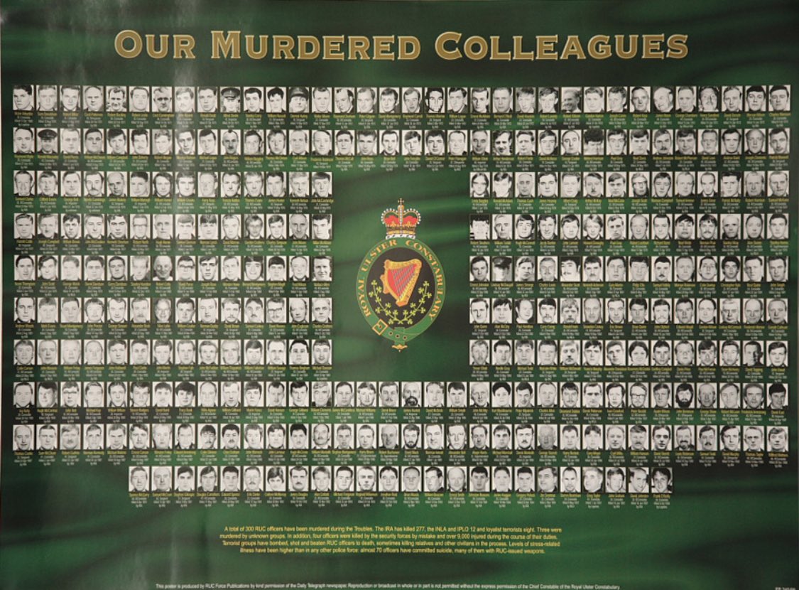 Today marks 100 years since the formation of the Royal Ulster Constabulary. We are forever  thankful for them. 302 officers lost their lives. Many had life changing injuries. Husbands, wives and children also carried the burden of their loved ones service. #RUCGC