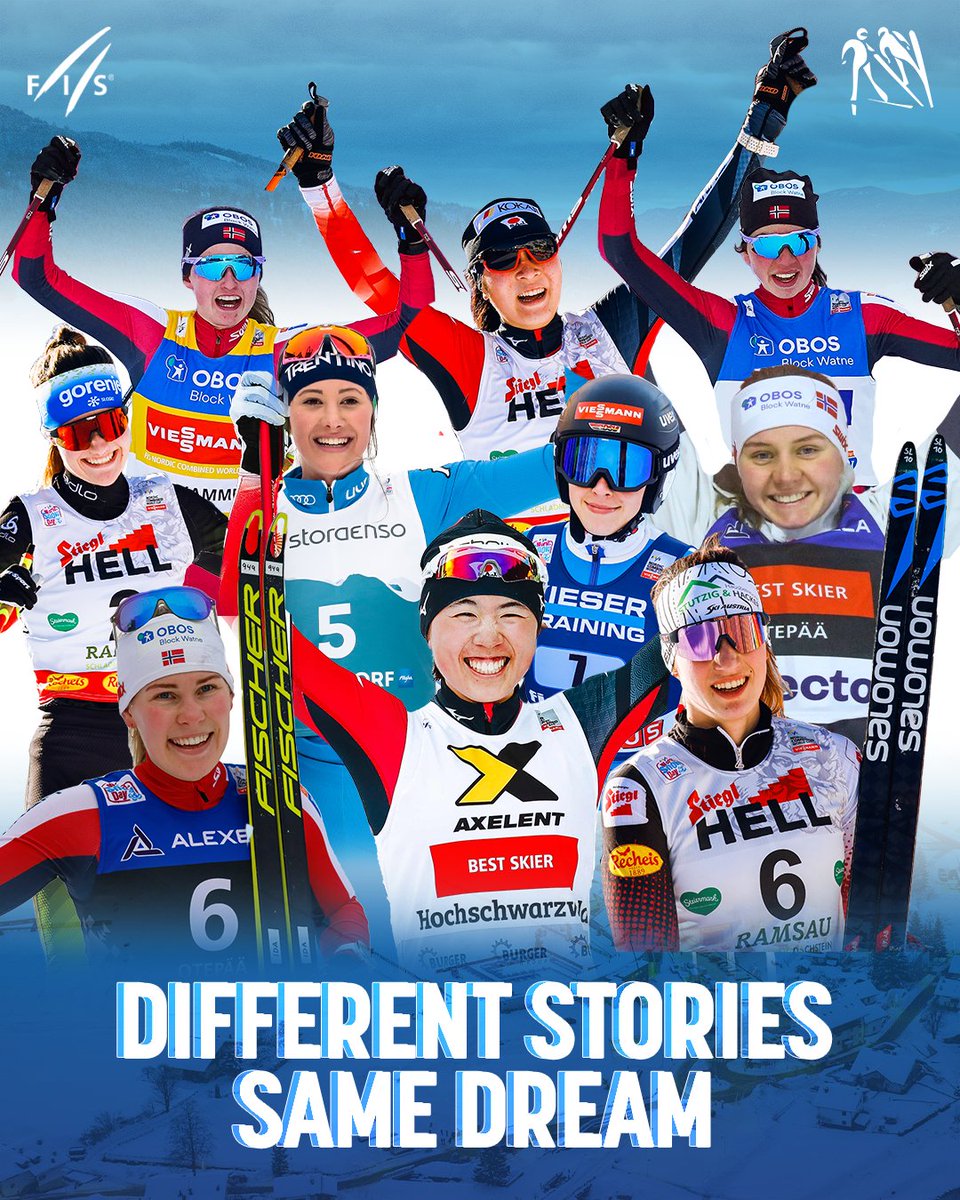 Different stories, one dream!
In 24 days, the Executive Board of the IOC will decide whether the Nordic Combined Women will be included in the Olympic program.
With this decision, <a href="/milanocortina26/">Milano Cortina 2026</a> could become historic Games! 🇮🇹 #fisnoco #nordiccombined #milanocortina2026