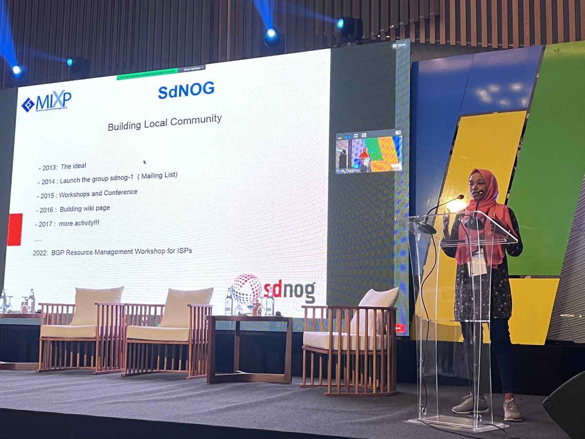 Nishal Goburdhan (@ngoburdhan) on Twitter photo <a href="/Sara_Alamin_H/">Sara Alamin M. Hassan</a> on the value of community and how they build the <a href="/SudanNOG/">SdNOG</a> community; sharing lessons learnt with <a href="/IXP_Mu/">MIXP - Mauritius Internet Exchange Point</a> <a href="/Sara_Alamin_H/">Sara Alamin M. Hassan</a> on the value of community and how they build the <a href="/SudanNOG/">SdNOG</a> community; sharing lessons learnt with <a href="/IXP_Mu/">MIXP - Mauritius Internet Exchange Point</a>