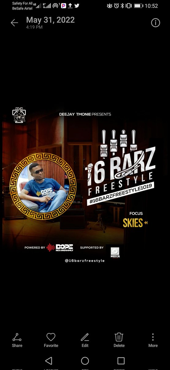 So today, 1st Of June we tellin' bou what's coming June 3rd.

#16barzfreestyle Episode 19th with @skieswizzy

BeatBy @iamJenobase
PR @cixqocixqo
Audio Production @meccarecords_
Powered by @doperecordsonly 

#16barzfreestyle
#doperecordsonly
#deejaytmonie

Ff @16BarzFreestyle