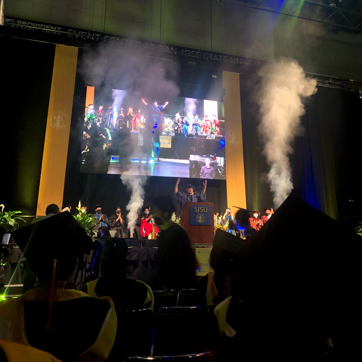 SJSUiSchool's tweet image. We were so excited to celebrate our iSchool graduates in person this year at the @sjsu_cpge commencement ceremony. Here are a few photos from the big day 📸🎓

#SJSUiSchool2022 #SJSU #SJSUGrad  #SJSUAlumni #graduation2022 #graduation #gradschool #grad