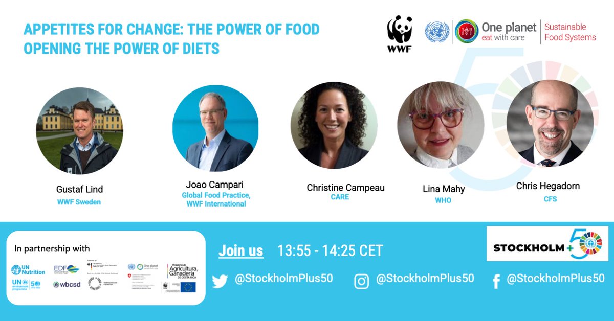 📢 <a href="/UN_CFS/">CFS</a> is at #Stockholm50

Join CFS Secretary <a href="/ChrisHegadorn/">Chris Hegadorn</a> today at 🕑 13.55 CEST when he'll speak about the power of #HealthyDiets for #FoodSystems transformation, alongside <a href="/LindGustaf/">Gustaf Lind</a> <a href="/WWFLeadFood/">João Campari</a> <a href="/ChristineCampe3/">Christine Campeau</a> <a href="/LinaMahyl/">Lina Mahy</a>

More information ➡️ bit.ly/3wXHcHf