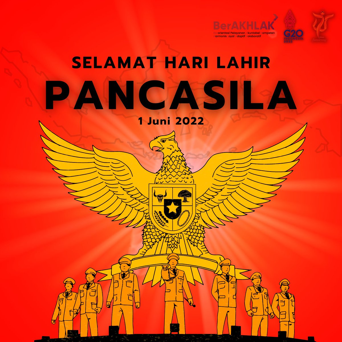 Selamat memperingati Hari Lahir Pancasila.  
Kita jaga kebersamaan, keberagaman kita sebagai anak bangsa sebagaimana cita-cita para pendiri bangsa.
Bangkit bersama, membangun peradaban dunia.

#disnakersmg
#semarangpemkot
#pemerintahkotasemarang
#semarangsemakinghebat
#pancasila