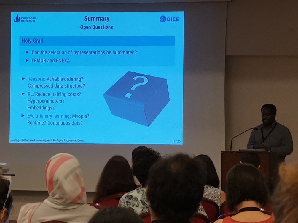 Excellent keynote by <a href="/NgongaAxel/">Axel Ngonga</a> at #eswc2022. Interestingly our upcoming research projects #ENEXA and #LEMUR are mentioned as contributors to what he calls the holy grail. 🤫 <a href="/DATEV/">DATEV</a> #hiring <a href="/eswc_conf/">ESWC Conferences</a> #SPARQL #LinkedData