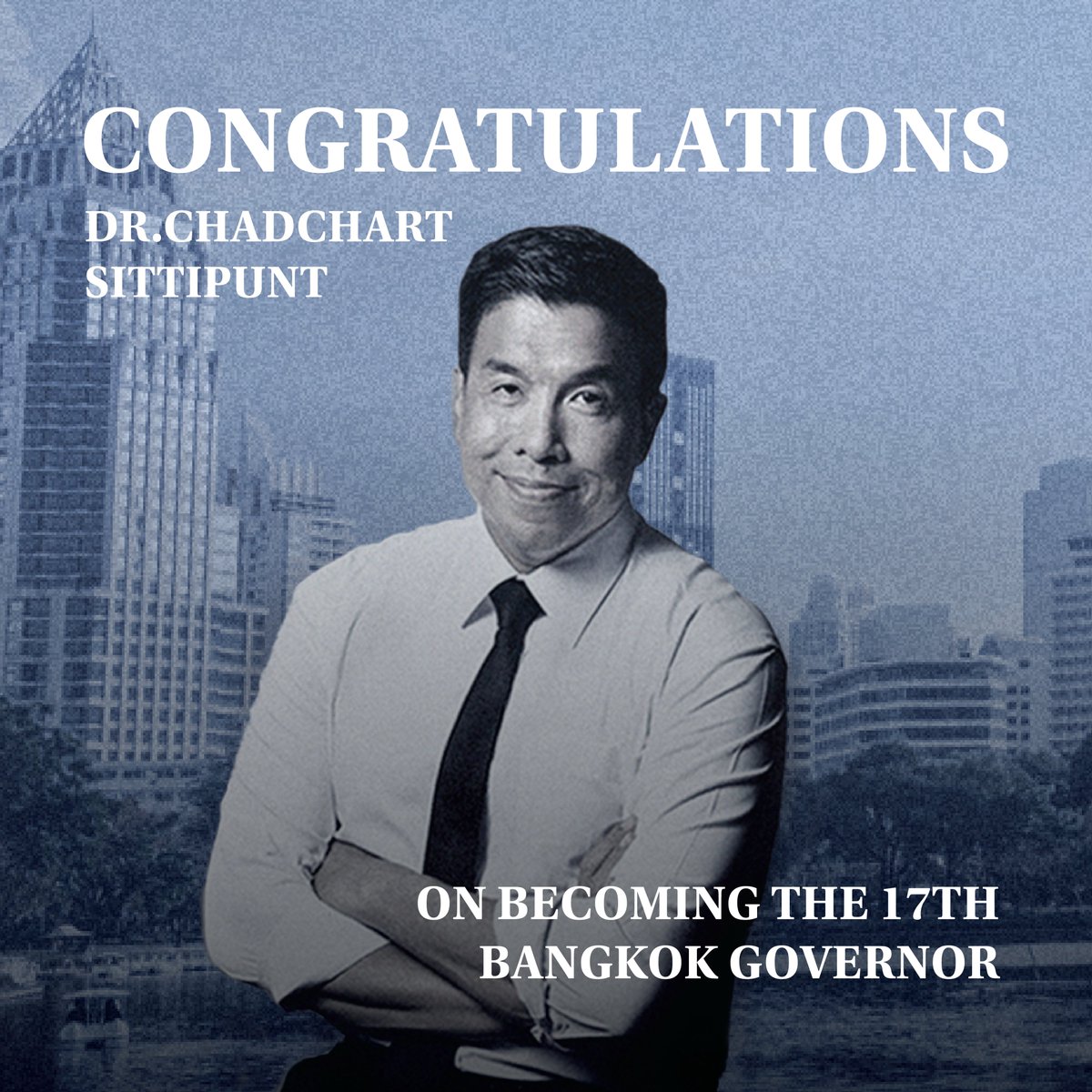 BangkokPostNews's tweet photo. Congratulations to Dr. Chadchart on being officially certified as the 17th Governor of Bangkok.
📌Read more: https://t.co/Ty9xN6hQ34
#Bangkokelection #BKKelection #BangkokGovernor #BangkokGovernor2022 https://t.co/vKx4Vz8jKp