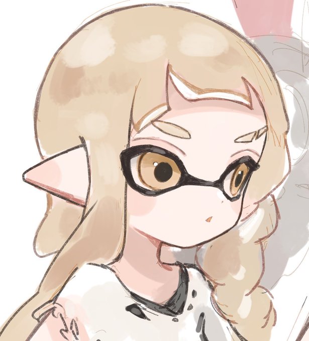 イカをヒトっぽく描くのはとても難しかった落書き 