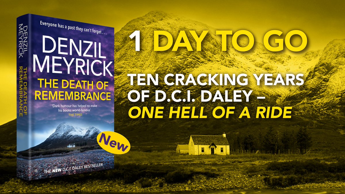 ONE DAY TO GO! And the last day to enter our #Giveaway! LIKE, FOLLOW, and RETWEET to enter and win a signed FIRST EDITION COPY of #DCIDaley10 #TheDeathOfRemembrance. #wednesdaythought #Giveaway Ends midnight tonight! (UK). #win 'A blockbuster of a book!' #LiveAndDeadly 🚨🚨🥃🔟