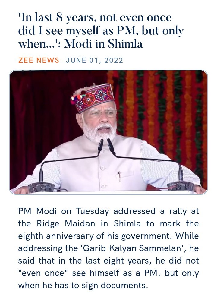 SusmitaSabui6's tweet photo. 'In last 8 years, not even once did I see myself as PM, but only when...': #ModiInShimla
https://t.co/qNxRqHvXpU
1 st June 2022
via NaMo App https://t.co/hfb1rsE1CP