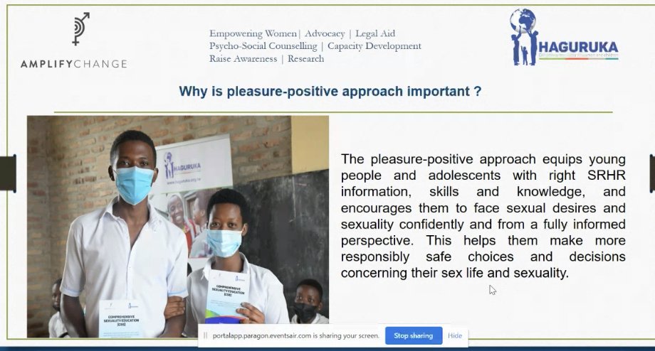 thepleasureproj's tweet photo. We are hearing from Haguruka in Rwanda @amplifyfund partners on why #pleasurebased approaches are important! https://t.co/IaAGd8O0gZ