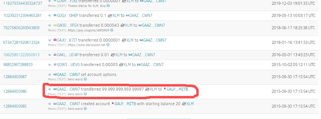 CryptoCypherGX's tweet photo. 99Billion XLM transfered to the account related to Binance and move forward to the account related to CTGX.

The Message : HELLO WORLD

Open for your research. https://t.co/jAPqVkpHz5