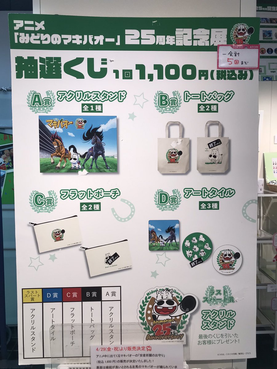 超人気高品質 みとりのマキバオー25周年記念展 抽選くじ