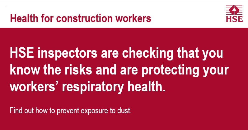 HSE inspectors will be visiting construction sites nationwide throughout June. They will be checking that workers’ health is being protected from exposure to dust. Find out how to keep your workers safe: workright.campaign.gov.uk/campaigns/cons… #WorkRight