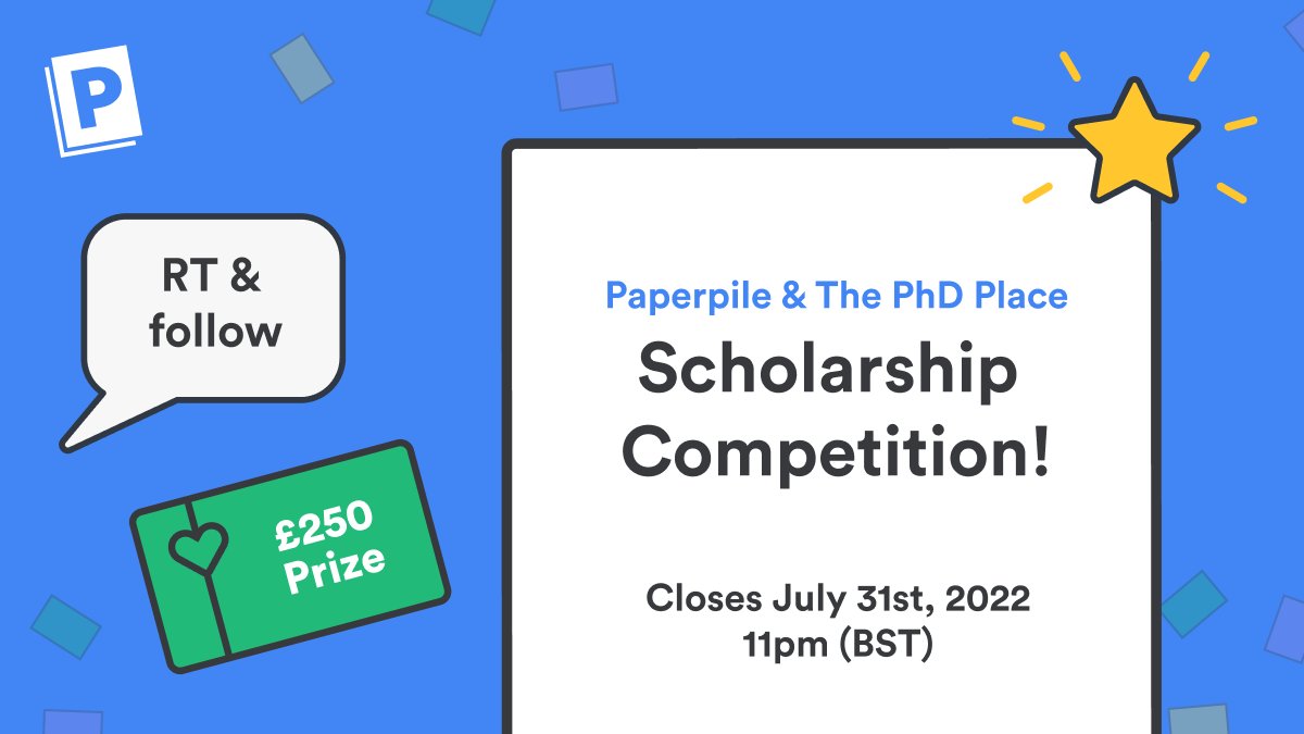 Competition! We have collaborated with Paperpile to give away £250 to one lucky uni student! For your chance to win:

1⃣ RT this!
2⃣ Follow us &amp; <a href="/paperpile/">Paperpile</a>
3⃣ Tag a friend in the replies

Winner picked at random. Open to students in the US, UK &amp; ROI. T&amp;Cs: thephdplace.com/scholarship-co…