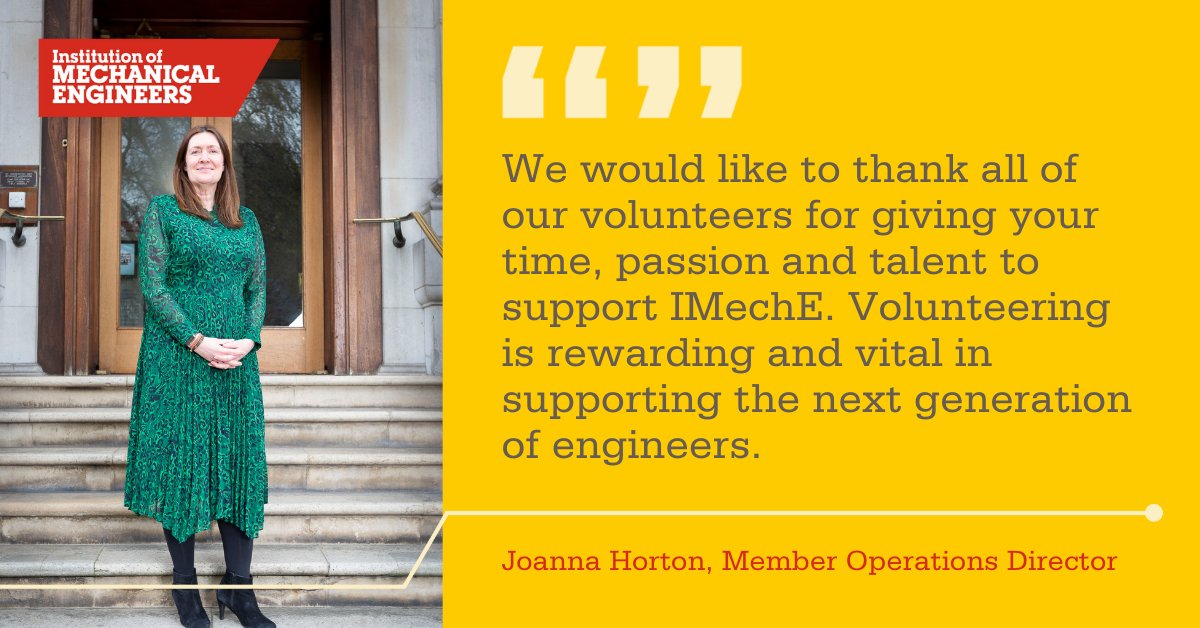 It’s great to celebrate our global community of <a href="/IMechE/">The IMechE Team</a> volunteers!

Without the donation of their time and experience, we would not be able to deliver so many of our activities that are vital to improving the world through engineering

➡️ ow.ly/KC1B50JgsqS

#VolunteersWeek