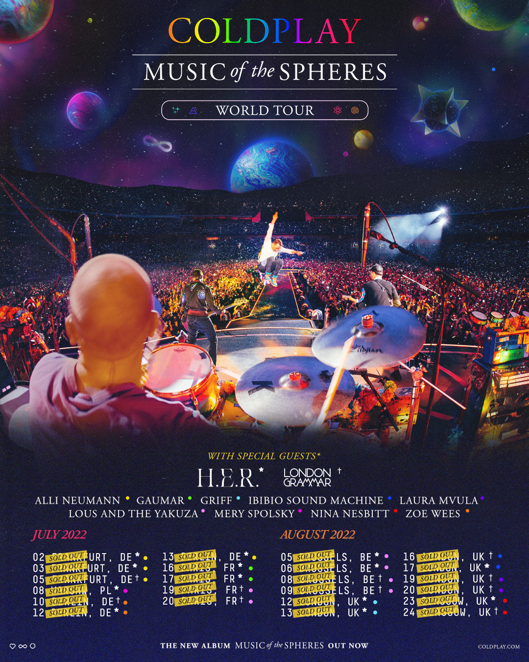 Coldplay on Twitter: “We’re very pleased to announce the opening acts