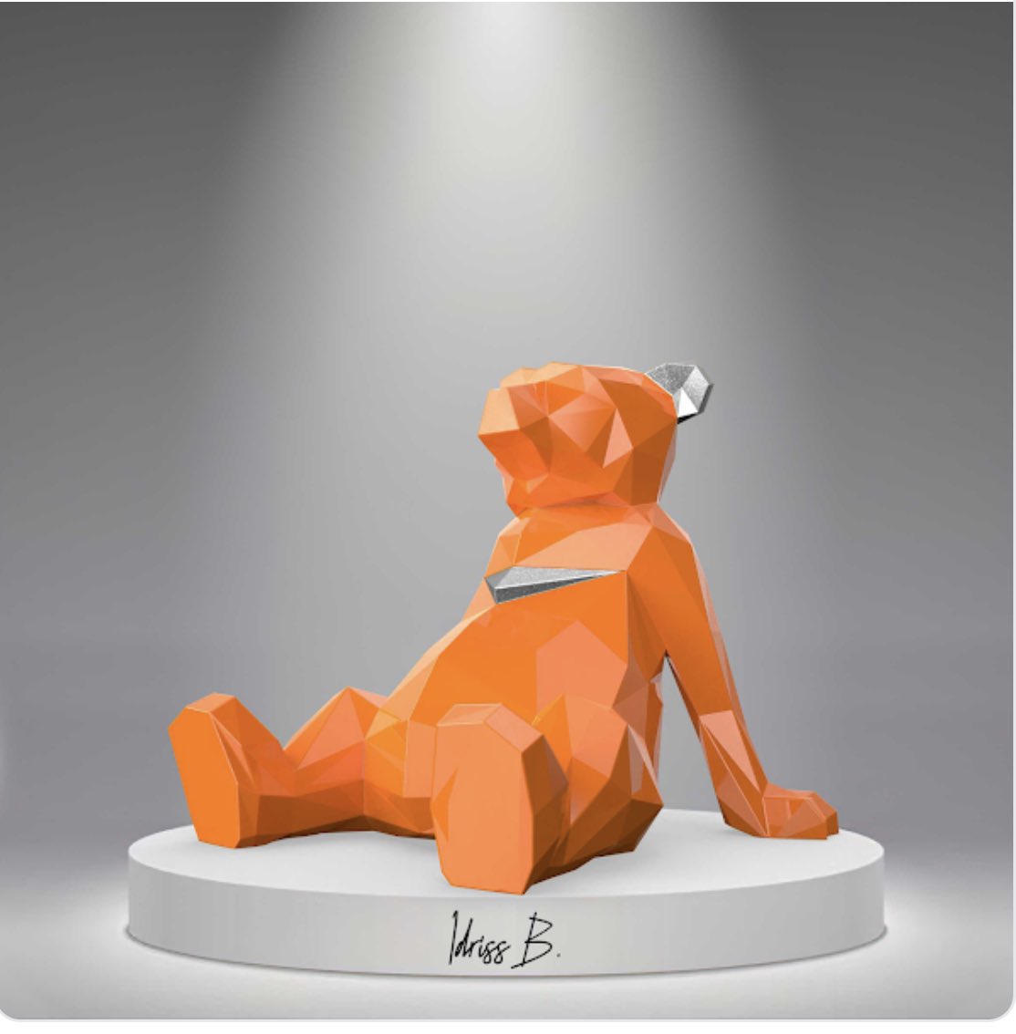 sam_banano's tweet image. Just look at this absolute beauty from @Polyverseart (artist @idrissbcom )

It’s an NFT collection where people who minted were delivered a ceramic glazed sculpture made by Idriss (with COA)

The more you minted, the bigger your sculpture. My Baloo bear is 25cm tall
