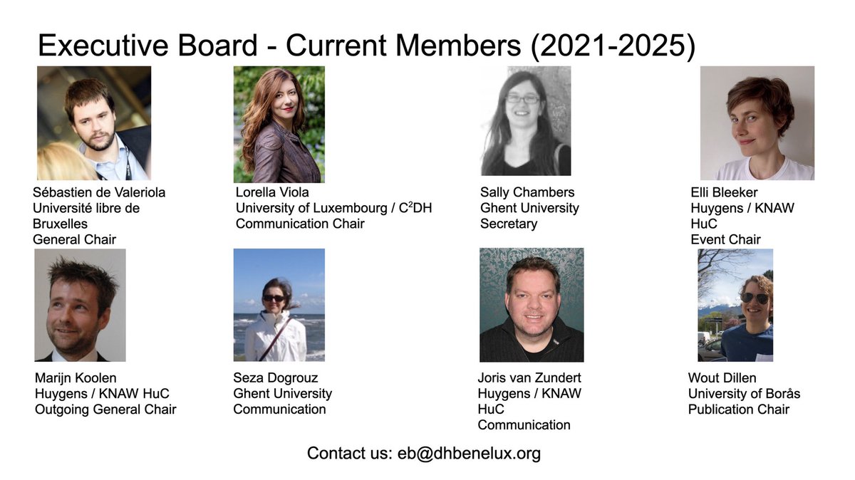 Thanks also to @marijnkoolen and Sébastien for introducing the new Executive Board to @DHBenelux! Very happy to be a part of this dynamic team of dedicated colleagues, and to support the development of one of my favourite academic communities #dhbenelux2022