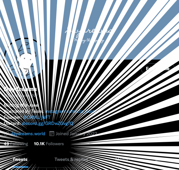 10k 達成‼️ 今年の初旬から始めたDaydreamsアートプロジェクトが世界中の方々から支援をしていただいているのは本当にありがたいことです🙏

We've reached 10k‼️ We're very grateful for the support from people all over the world for Daydreams art project.🙏

#Thankyou #NFTs #NFTJapan