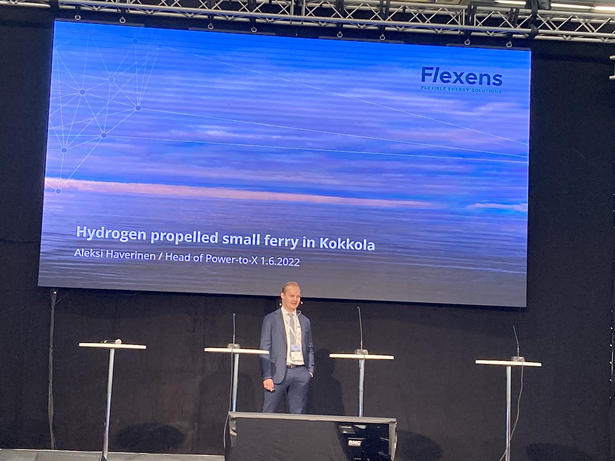HeliKoukkula's tweet photo. Hydrogen Propelled Small Ferry Transport in Kokkola presented by CASE COMPANY SPEAKER
ALEKSI HAVERINEN, the Head of Power-to-X at Flexens #navigate #navigate22 #intelligencehunt https://t.co/6fbo8wNvSK