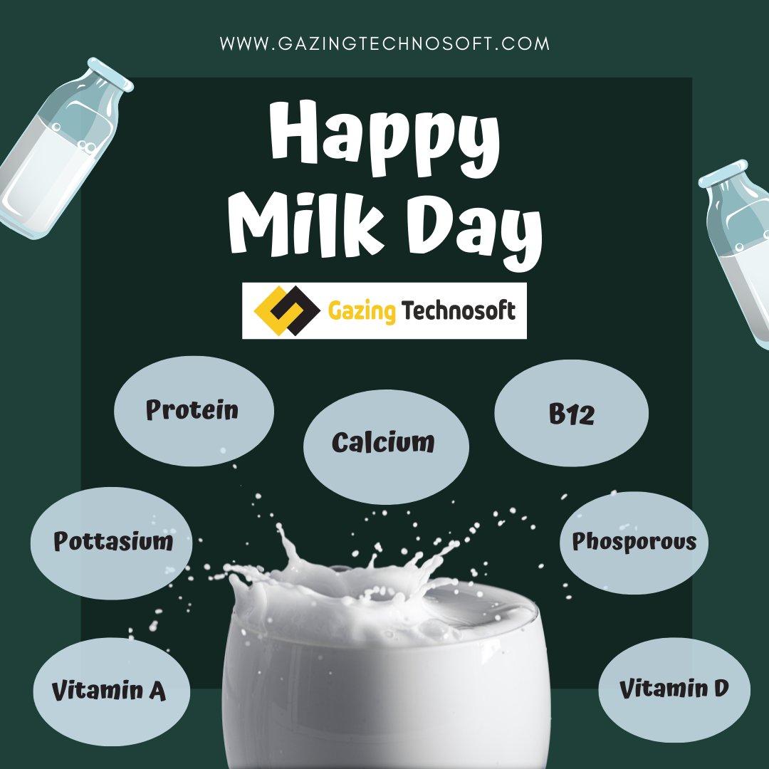 Milk🥛 is one of the best sources of nutrition and energy for all stages of our lives, from children to grown adults and seniors. #happyworldmilkday  #EnjoyDairy #milk #milkday #milkproducts #milkshake #milkproduction #protein #calcium #nutrition #energy #WorldMilkDay #Vitamin