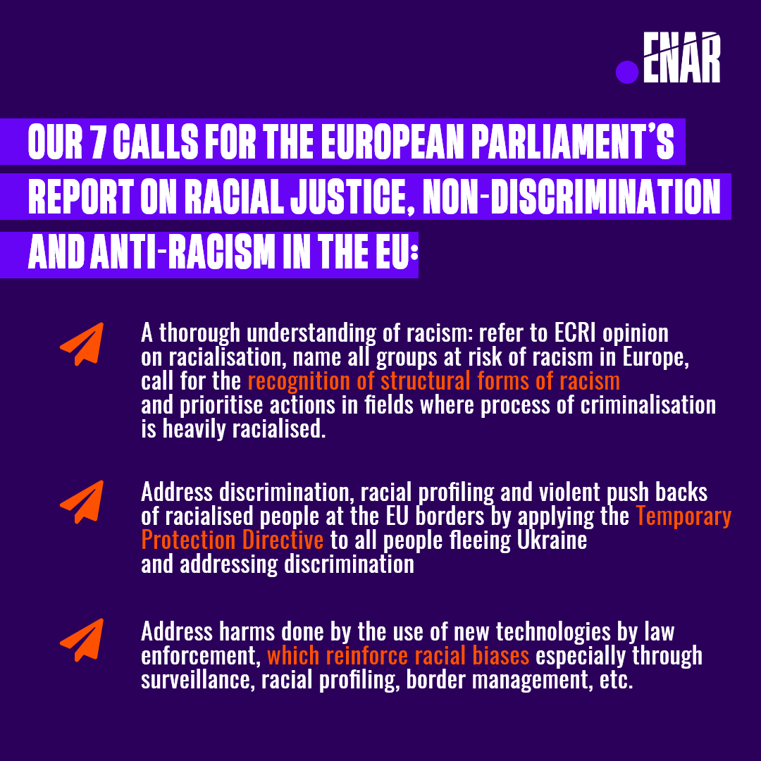 We believe this report is important to keep the momentum and focus on concrete steps to achieve #racialjustice in the EU. We thank @EvinIncir &amp; <a href="/TheProgressives/">S&D Group</a> for this initiative. We recommend that this report include those 7 calls: