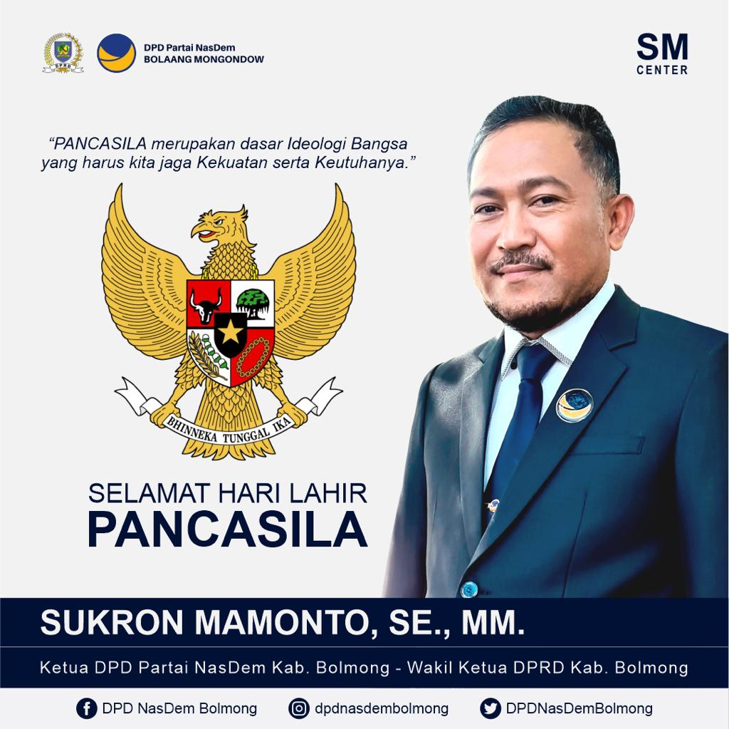 Selamat Hari Lahir Pancasila 1 Juni 2022

Salam Restorasi🇮🇩
Bersatu
Berjuang
Menang

#nasdem #nasdembolmong #nasdempartaiku #nasdemantimahar #nasdemsayangkamu