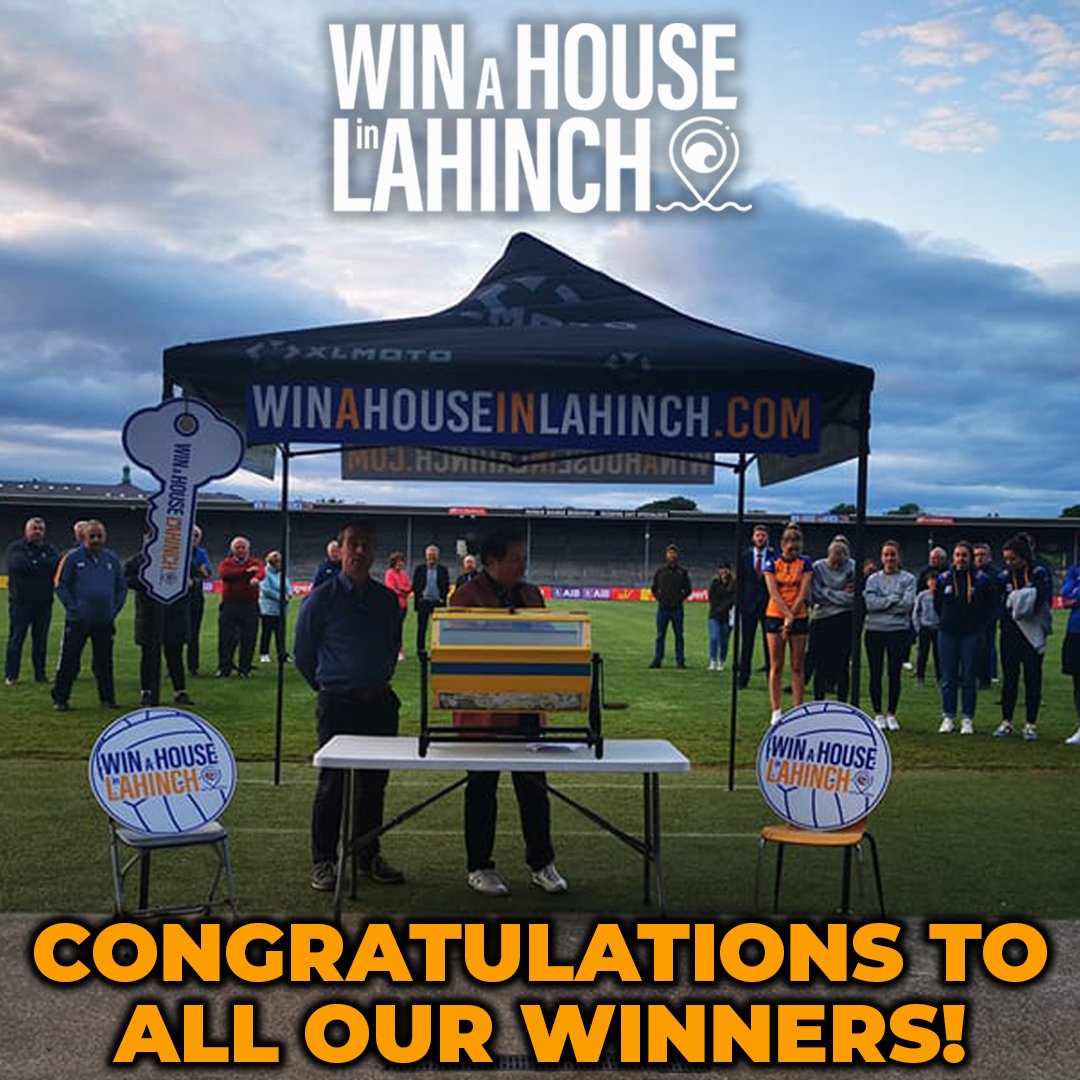 Congrats to our other winners from last night 🎉

2nd: Catherine Melia, Kildare, ticket #8061

3rd: M Daly, Clare, ticket #11421

4th: Odran Madden, Clare, ticket #4300

5th: Eugene Hogan, Clare, ticket #13499

6th: Ronan O'Dea, California, USA, international #7787 (ticket #8915)