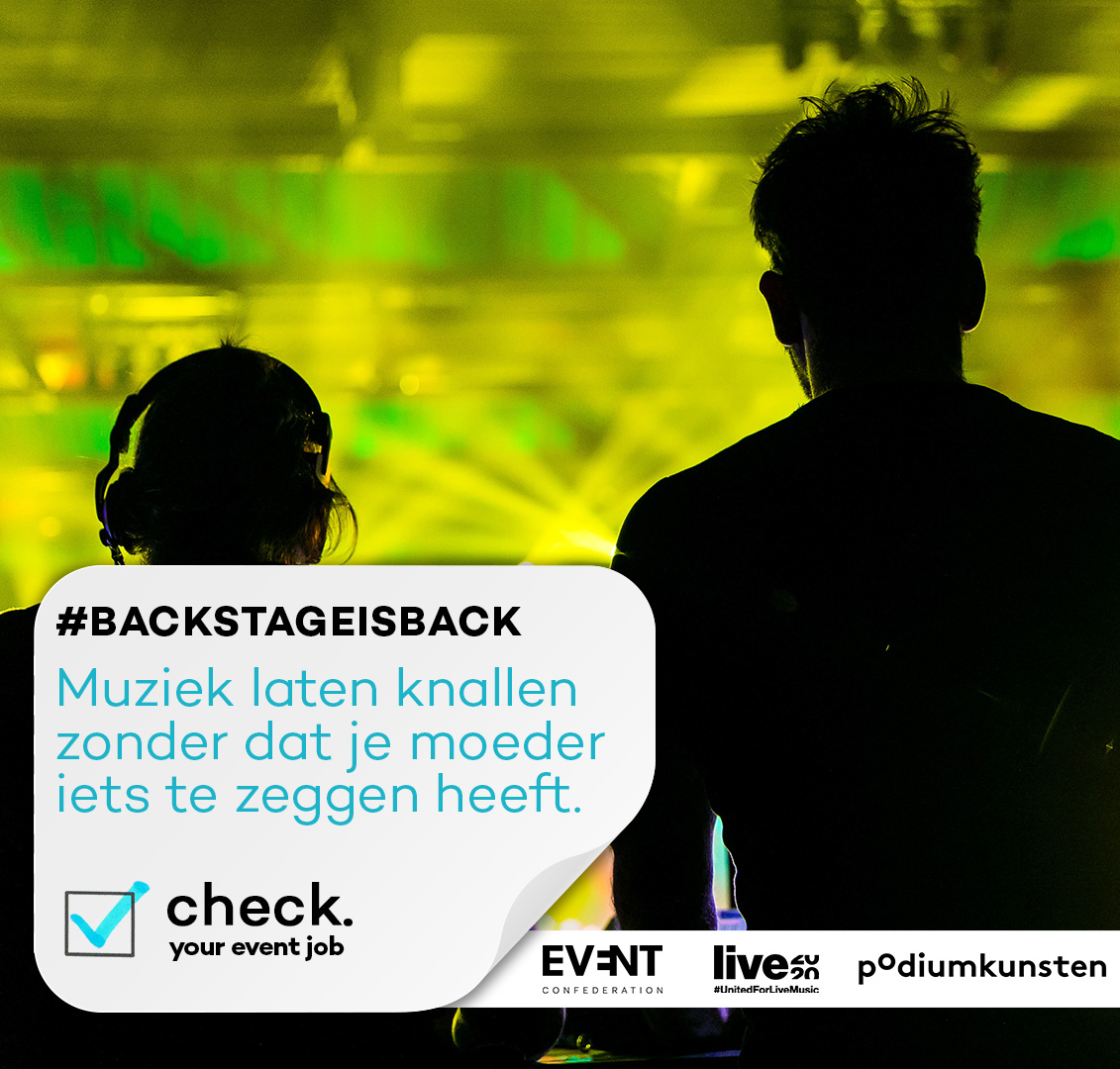 Nood aan een feestje, zélfs tijdens het werk? Wacht niet langer en maak je debuut in de livesector. #backstageisback 

Meer weten? 👉 live2020.be  
#UnitedForLiveMusic

In samenwerking met <a href="/pOdiumkunstenbe/">podiumkunsten.be</a>  &amp; @eventconfederation