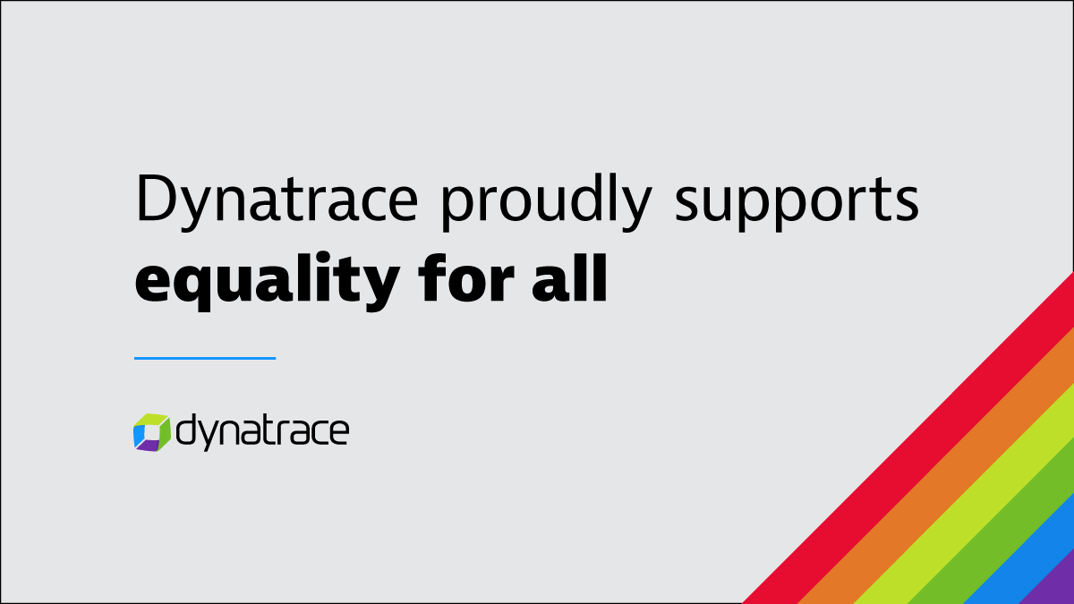Dynatrace's tweet photo. June is #PrideMonth and over the coming weeks, we’ll be participating in, and hosting a number of virtual and in-person events celebrating the LGBTQ+ community. We look forward to sharing updates with you throughout the month. Happy #PRIDE ! https://t.co/5Ix9wj6U53