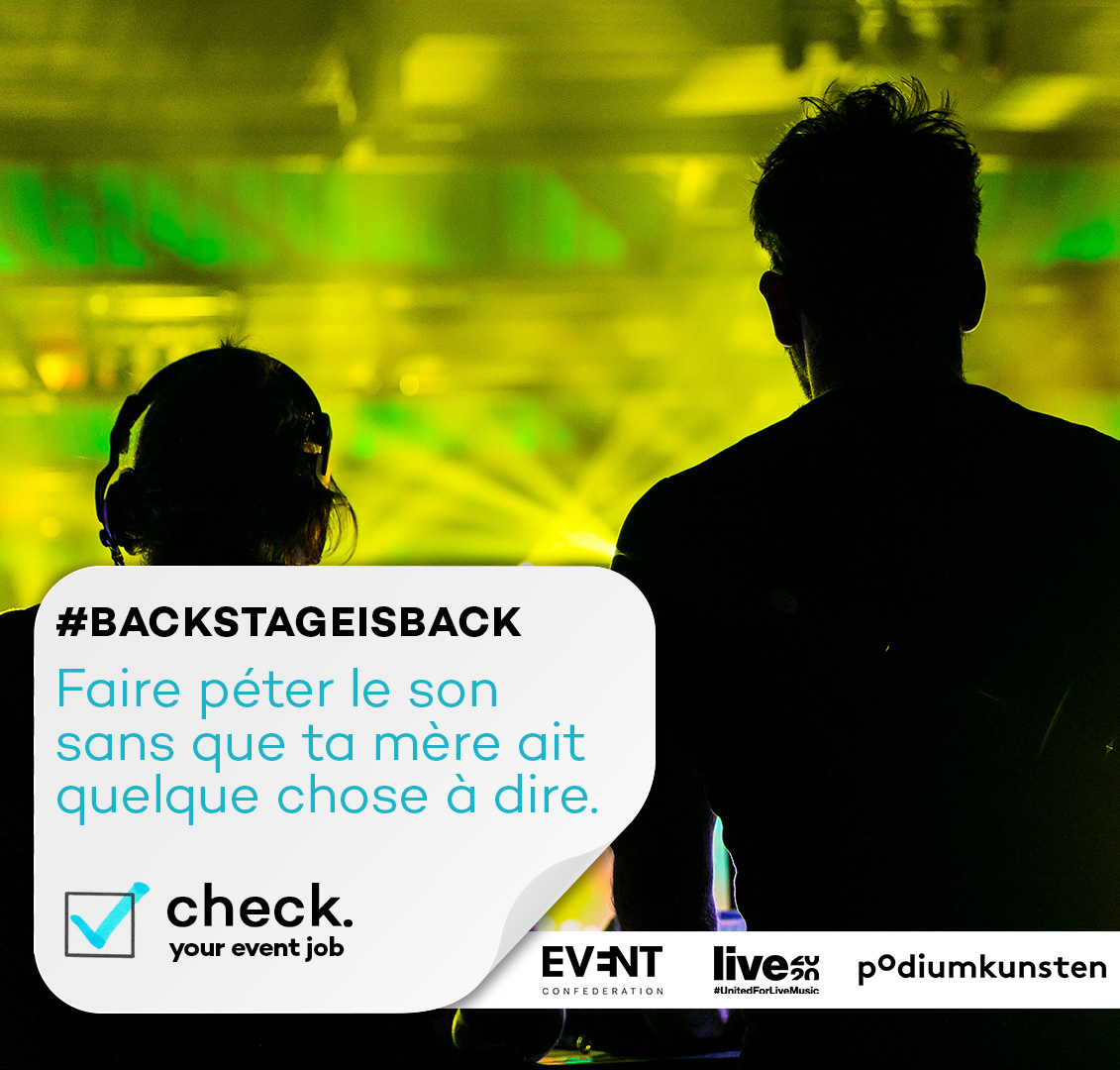 Un besoin de faire la fête même au boulot ? N'attends plus pour rejoindre le monde de l'évènementiel. #backstageisback 

En savoir plus? 👉 fr.live2020.be  
#UnitedForLiveMusic

En partenariat avec <a href="/pOdiumkunstenbe/">podiumkunsten.be</a>  &amp; @eventconfederation