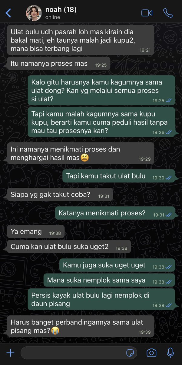 lowgolepsy's tweet photo. ⎯ 𝙲𝚘𝚗𝚝;𝚗𝚞𝚎

A MewGulf! AU

“Kepompong itu sekarang udah bermetamorfosis jadi kupu-kupu, tapi sayang nggak bisa terbang karena sayapnya keburu patah sebelum sempat dikepakkan.” https://t.co/eWSpXkSvuU