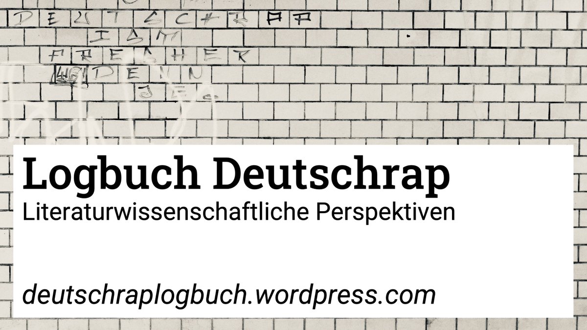 Hier findet ihr übrigens den Blog zu unserem Projekt: deutschraplogbuch.wordpress.com
Es gibt dort Informationen zum Projekt, literaturwissenschaftliche Auseinandersetzungen mit deutschsprachigen Rap-Songs und Künstler:innen, eine fortlaufend aktualisierte Forschungsbibliographie uvm.