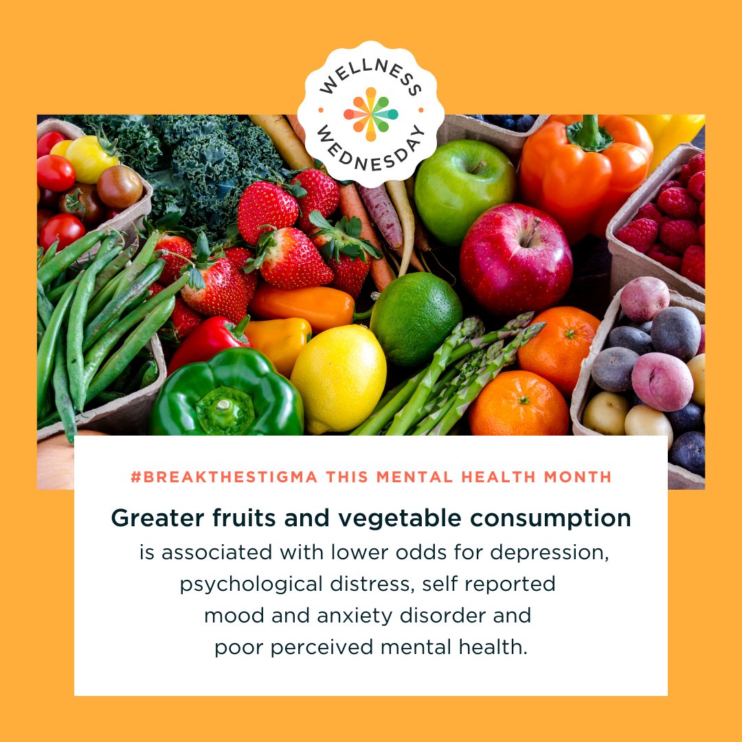 May is #MentalHealth Awareness Month. 🧠 So this #WellnessWednesday, we’re focusing on the impact of #food on the #brain! hubs.la/Q01cxWlb0
