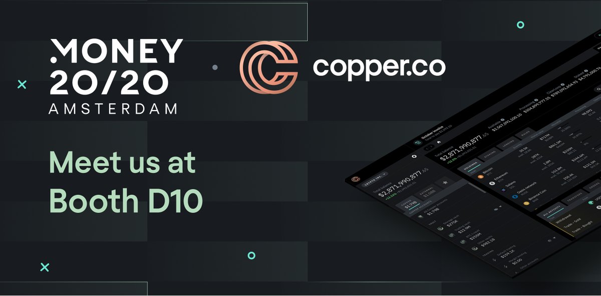 M2020 in AMS next week. Looking forward to connecting with everyone.  
Come see us at D10.  We're also hosting a not-so-secret drinks reception on the 8th. 
DM me. 
#Money2020EU <a href="/CopperHQ/">Copper.co</a>