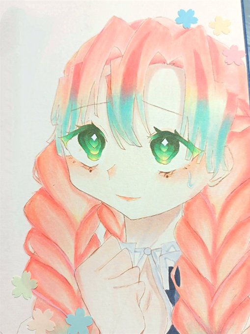 very💍💙さんがTwitterに投稿した甘露寺蜜璃(鬼滅の刃)のイラスト。