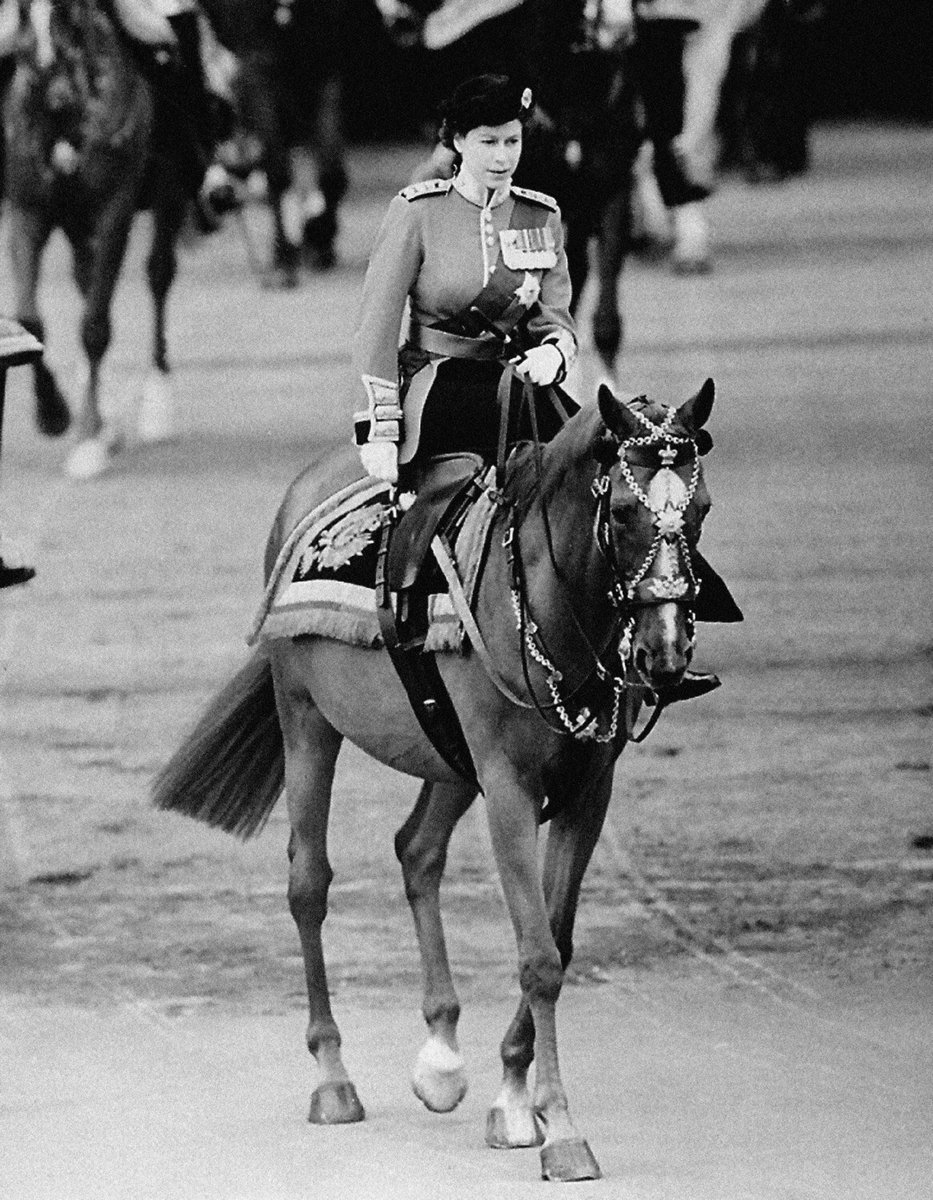 On 5 June 1952, The Queen rides down the Mall on the way to her first Trooping the Colour as Sovereign.

70 years on, Her Majesty’s #PlatinumJubilee Celebration Weekend will get underway with this spectacular military ceremony.