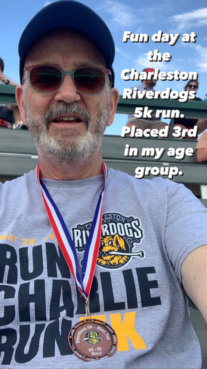 drchriscottrell's tweet photo. Great 5k run with my son in Charleston. SC. Took third in my age division. #IShowup https://t.co/38UnQVNLIU