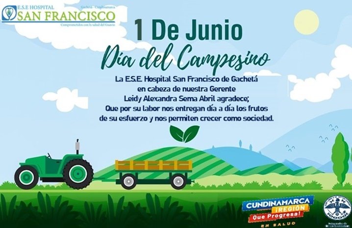 HospitalGacheta's tweet photo. "𝘿𝙄𝘼 𝘿𝙀𝙇 𝘾𝘼𝙈𝙋𝙀𝙎𝙄𝙉𝙊"

La E.S.E. Hospital San Francisco de Gachetá en cabeza de nuestra Gerente 𝗟𝗲𝗶𝗱𝘆 𝗔𝗹𝗲𝘅𝗮𝗻𝗱𝗿𝗮 𝗦𝗲𝗺𝗮 𝗔𝗯𝗿𝗶𝗹 agradece; Que por su labor nos entregan día a día los frutos de su esfuerzo y nos permiten crecer como sociedad. https://t.co/VUmKkpM2Rj