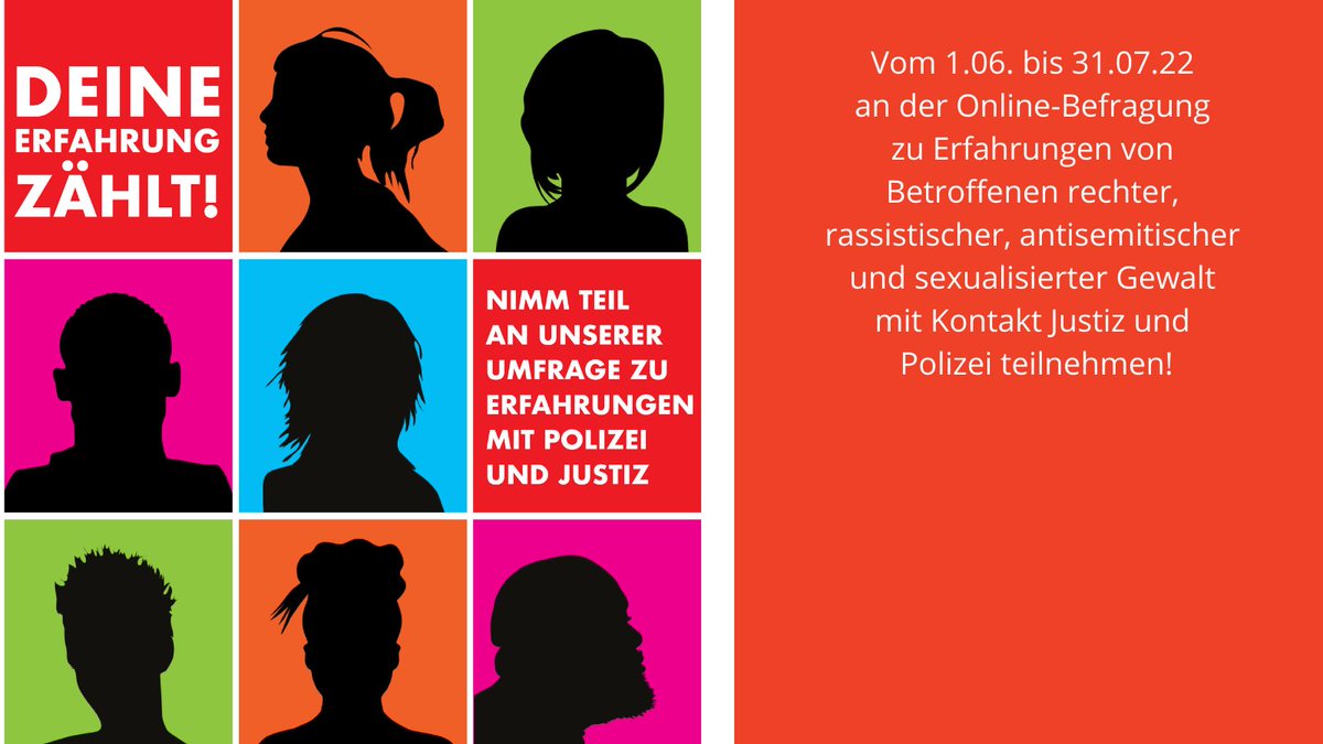 rechte_gewalt's tweet image. #mehrSolidarität: An der Online-Befragung von IDZ, @ezra_online und VBRG anonym teilnehmen und dabei helfen, dass Betroffene von rechter Gewalt durch staatliche Behörden wie Polizei und #Justiz besser geschützt und unterstützt werden. soscisurvey.de/Polizei_Justiz/