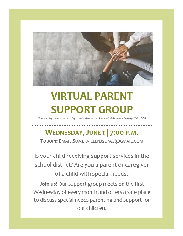 Hope to see you all TONIGHT for the LAST SEPAG Parent Support Meeting of our FIRST School year at Somerville School District!! 👏
#sepag #somervillenj #somervilleschooldistrict