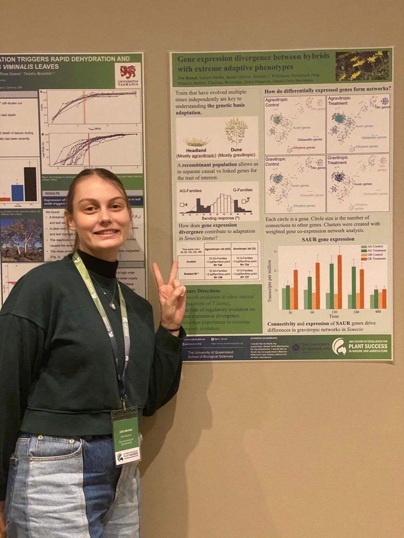 Zoe Broad (@zoe_broad) on Twitter photo Great poster session earlier today at the <a href="/CoEPlantSuccess/">ARC Centre of Excellence for Plant Success</a> retreat in Hobart! Really excited to show my work so far investigating gene expression during gravitropism and creating gene networks 🌼🌱 Thanks <a href="/maddie_e_james/">Maddie James</a> for capturing some great discussions. Great poster session earlier today at the <a href="/CoEPlantSuccess/">ARC Centre of Excellence for Plant Success</a> retreat in Hobart! Really excited to show my work so far investigating gene expression during gravitropism and creating gene networks 🌼🌱 Thanks <a href="/maddie_e_james/">Maddie James</a> for capturing some great discussions.
